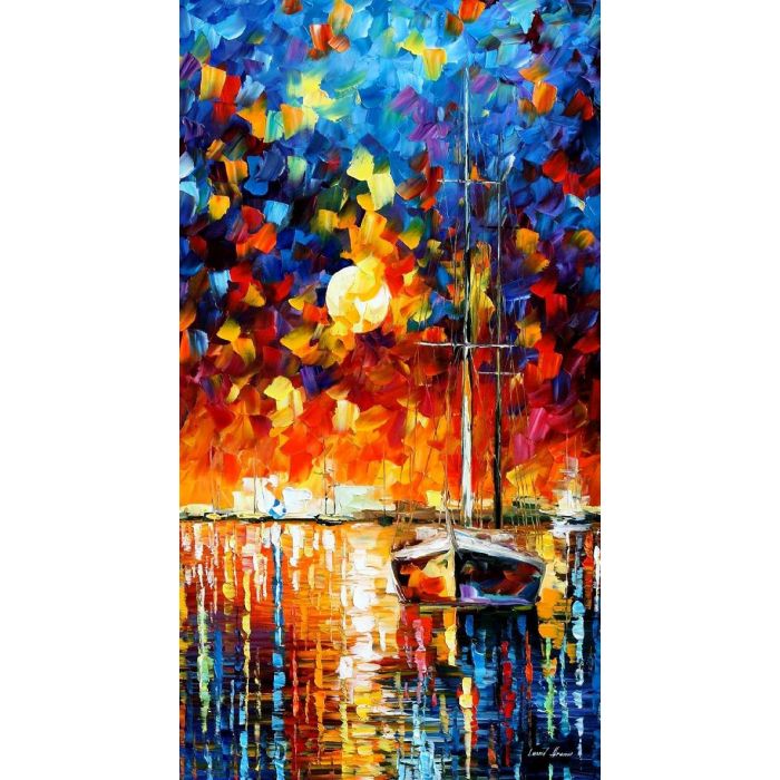 alley by the lake, alley by the lake Leonid Afremov, Leonid Afremov alley by the lake